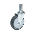 4 Inch Grey TPE Swivel Removable Grip Ring Stem Caster Wheels for Metal Fence1
