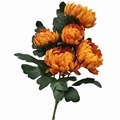 Artificial Blackish Chrysanthemum Flowers - Silk Pineapple Chrysanthemum 5 Heads1