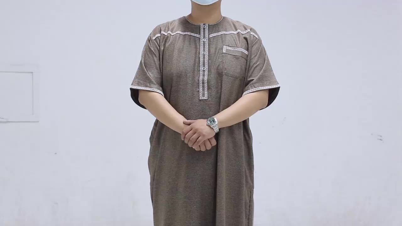 Moslim Marokkaanse mannen kleding djellaba handgemaakt en geborduurd ademende capuchon medium Arabisch thobe jalabiya mannen djellaba man1