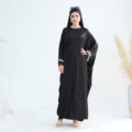 Abaya 2025 عید رمضان یکرنگ آستین بلند با جیب های بغل لباس زنانه زنانه عبای لباس مسلمان1