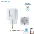 WIFI smart plug socket APP wireless control compatible with alexa Google voice control EU standard AC110V 240V 16A power plug