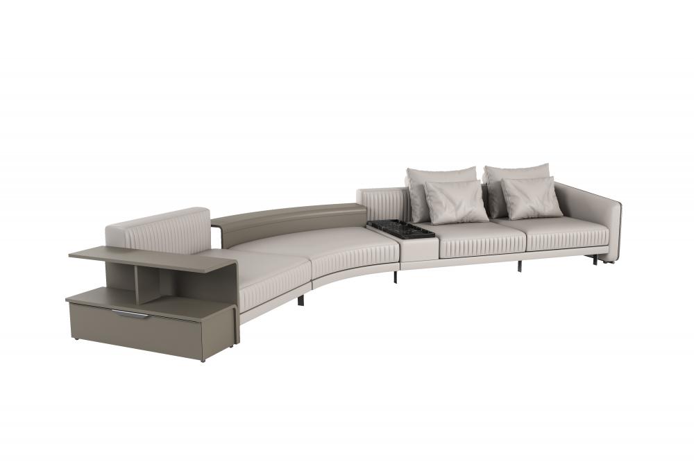 Modular Leather Sofas Oversized Couch with Side table