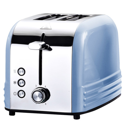 Der himmelblau beschichtete 2-Flaffen-Toaster aus Edelstahl