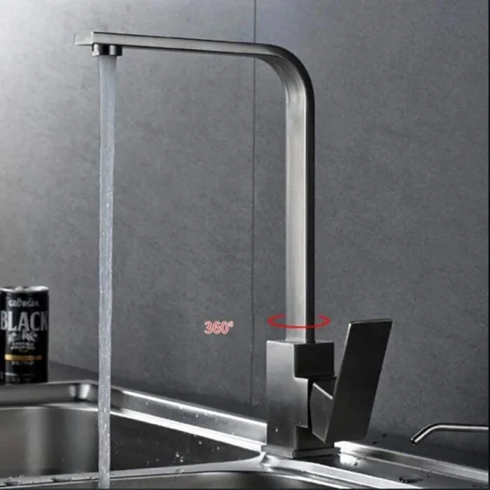 6223 Gold Hot and Cold Water 360 Degree Rotating Stainless Steel Kitchen Faucet1