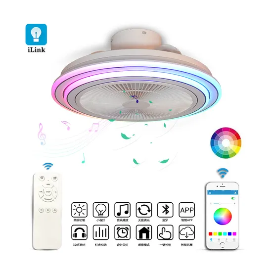 Lâmpada de ventilador de teto LED inteligente com Bluetooth Music Control1