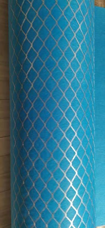 Mesh Laminated Blue Media untuk Penapis Pleated G4