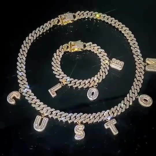 2022 ins ins ins ind sedize ined out baguette custom letmer charm charm bracelet bracelet кубинская цепная цепь на заказ колье 1