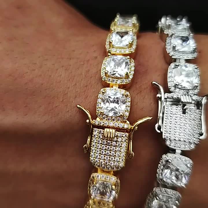 Fashion New Square Rock Candy Necklace Chain 10mm Men's Women's Jewelry CZ Cuban Chain Necklace Tennis Chain1