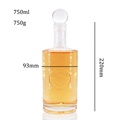 Nice 200ml 375ml 500ml 750ml 1000ml transparent round empty flint glass liquor wine Vodka tequila bottle with sealed cork lid1