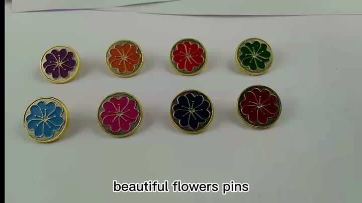 beautiful flowers pin badge