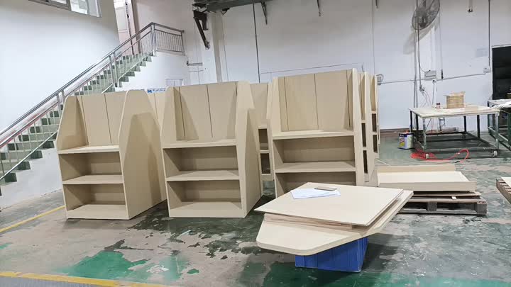 Wooden display rack assembly workshop