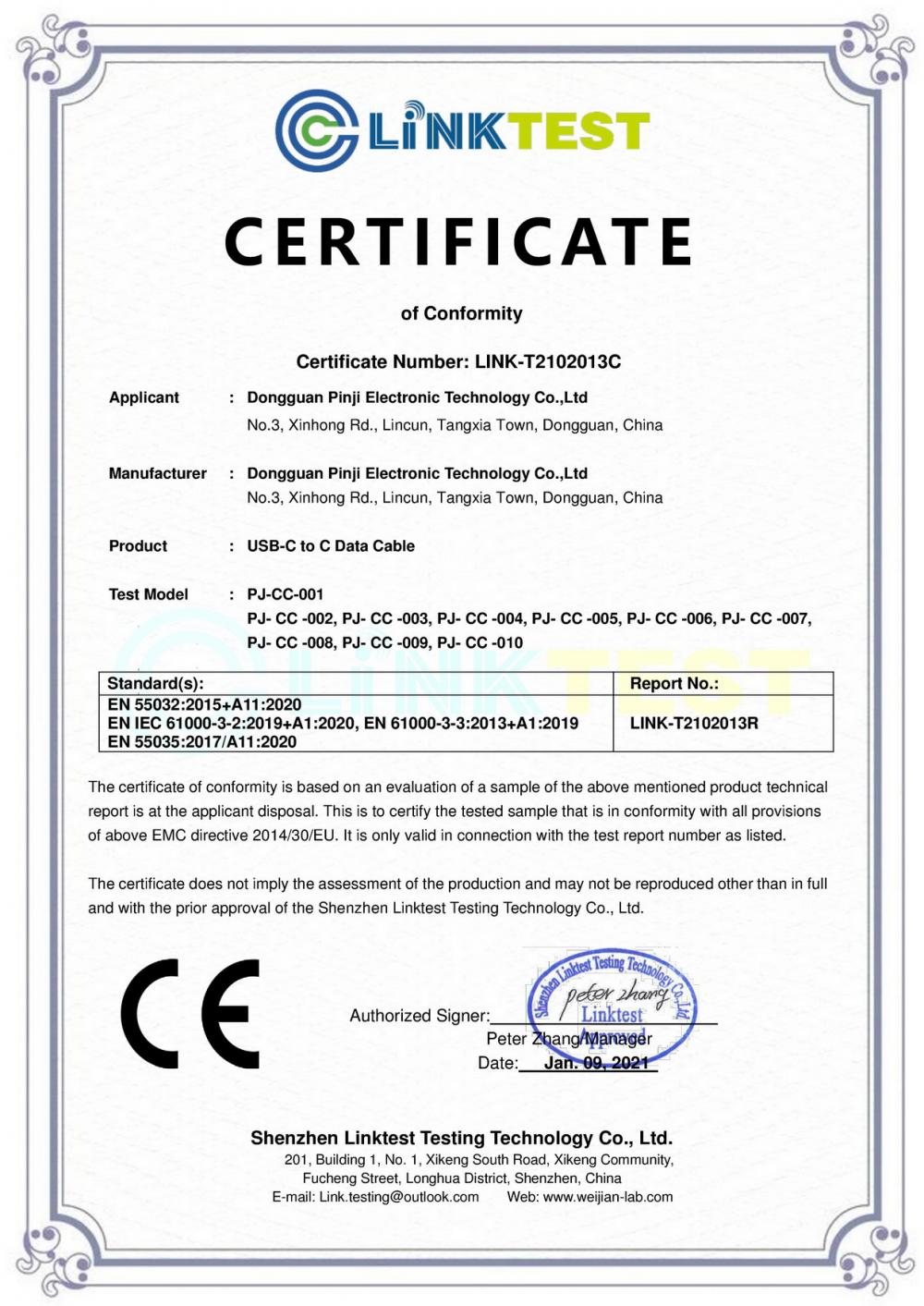 CE Certificate