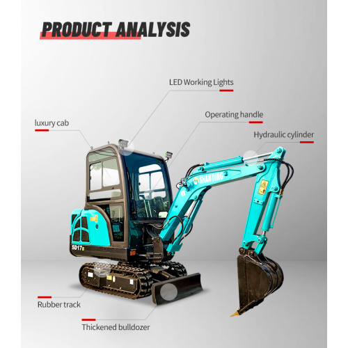 2ton Cerrar Cabin Crawler Excavators Pequeño buscador hidráulico