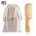 Anti-Static Natural Bamboo Comb for Women: Wide Tooth, Long Handle - Private Label Option Available1
