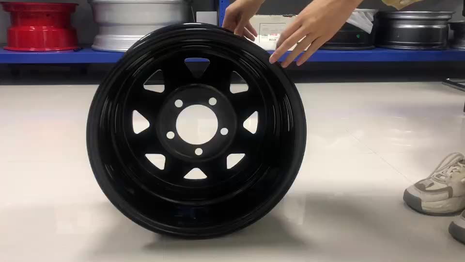 Nuevas ruedas de acero con estilo de alta calidad de alta calidad 14 pulgadas 5 hoyos 1870 lb de remolque RIM1 de rueda de acero