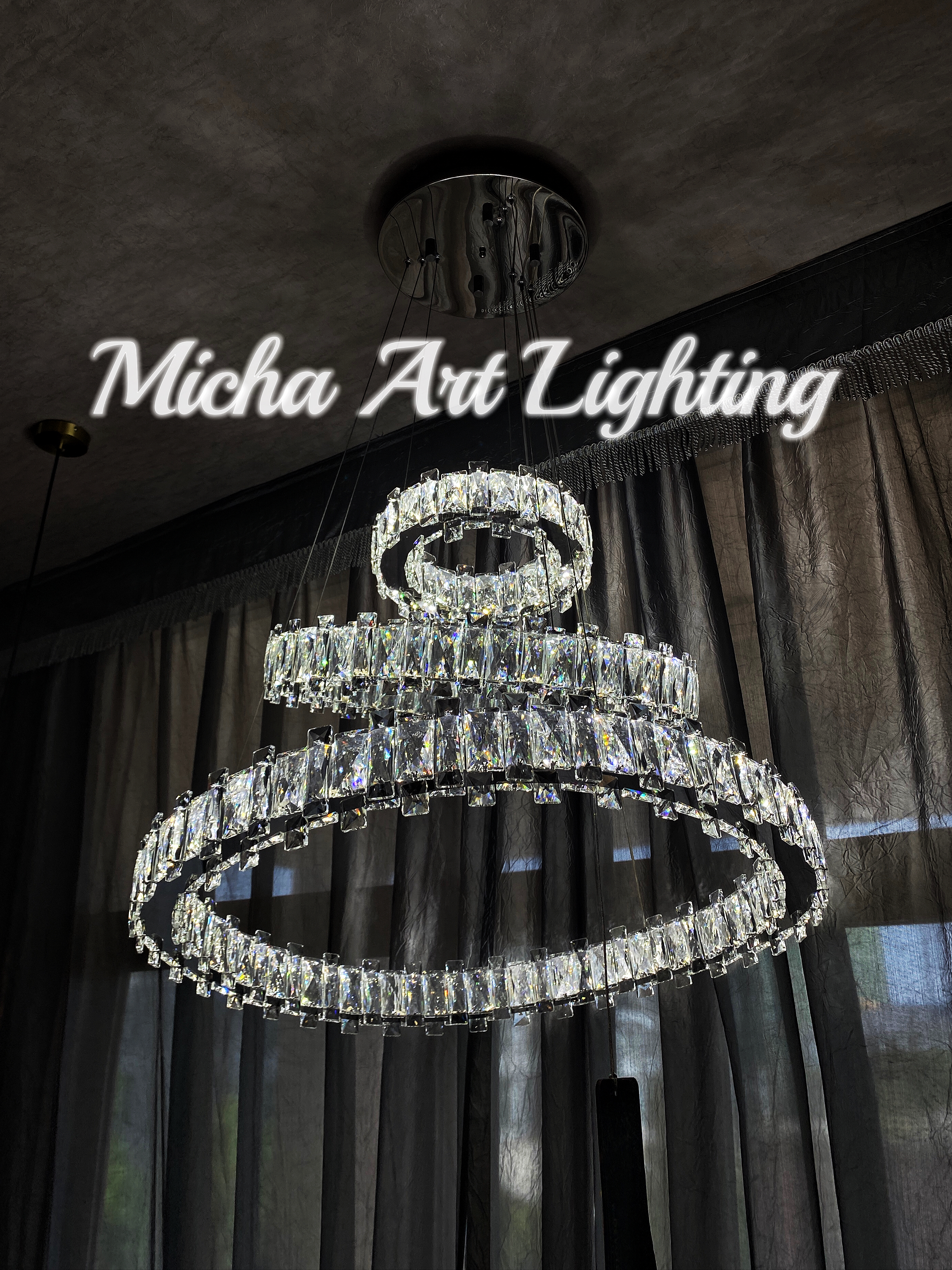 Crystal ring chandelier