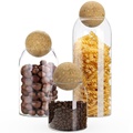 Wholesale Storage Jars Glass Jar wooden Lid High Borosilicate Glass Kitchen Storage with wooden ball1