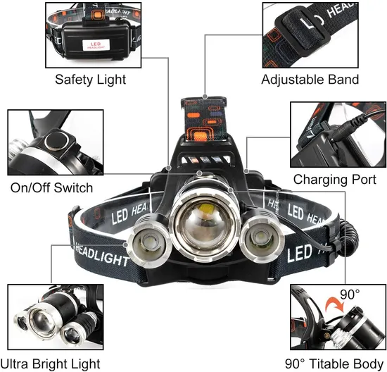 T6 Ultra-Bright Rechargable Led lanterna de acampamento para aventuras ao ar livre1