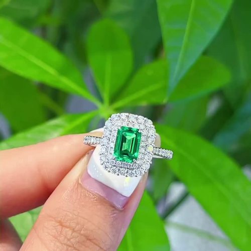lab grown emerald cut singsing