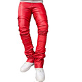 Skinny Fit Elastic Fashion Matercycle Pants Thin Streetwear Δερμάτινα Παντελόνια Φλεβών για Men1