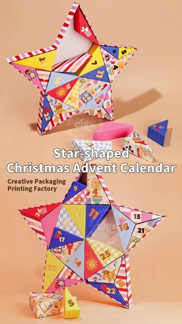 Star-shaped Christmas Advent Calendar Gift Box