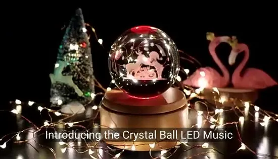 Base de madera giratoria de música led de cristal, conexión Bluetooth1