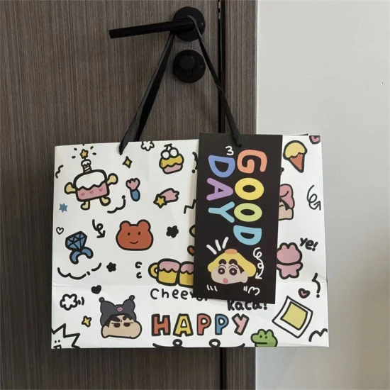 Crayon Xiao Xin Padrão Impressão Tote Bag Caixa de embalagem personalizada e bolsa de aniversário Traje de Natal para crianças Bag1 de embalagem de brinquedos