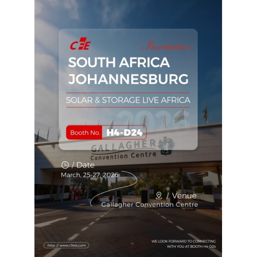 CFE irá expor na Solar & Storage Live Africa 2026 em Joanesburgo, África do Sul