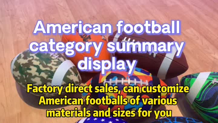 Different size and material American football ball