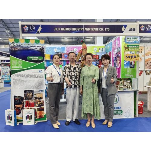 Sail out to sea! Jilin Haikuo appeared at the 2026 Vietnam Import and Export Expo, customized packaging+Changbai Mountain specialty circle powder overseas merchants