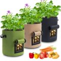 Cultive sacos para plantar sacos de cultivo de vegetais/frutas/batata de flores com mangas com alças de tecido não tecido1