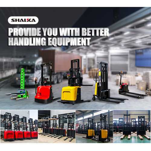 4 meters lifting semi electric pallet stacker walking type electric stacking truck forklift