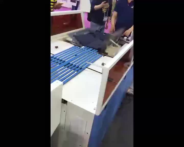economical folding and bagging machine for blue t-shirts