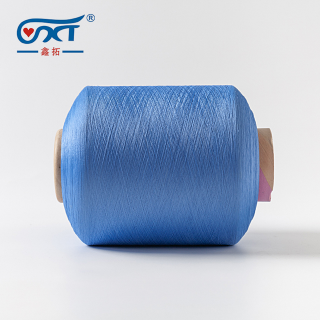 Blue ACY spandex air covered polyester yarn