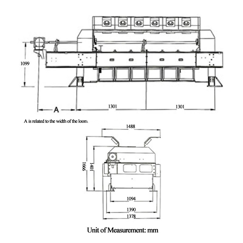 Jacquard Power Loom 5376 Hooks Chain Drive Size Parameter