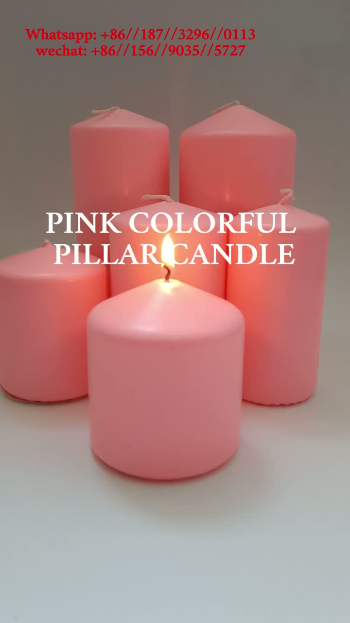 Pink Colorful Pillar candle
