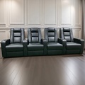 Top Grain Leather Theater Furniture: Power Recliner Chairs for Home Cinema Seating with LED Lights1