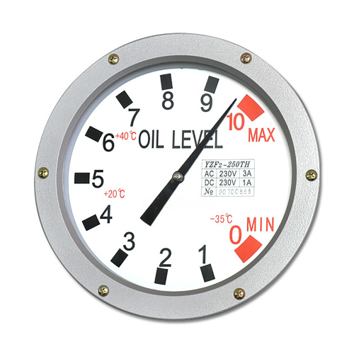 Oil conservator oil level gauge