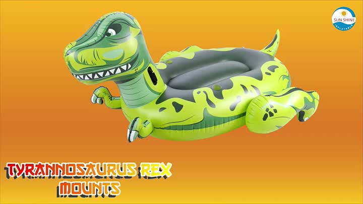 Inflatable Float Green Dinosaur Inflatable Pool Float Toys_video