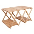 Portable Foldable Wood Multi-Layer Storage Rack for Camping and Self-Driving1