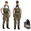 High Quality 3-Layer Zipper Chest Waders: Waterproof and Breathable Stockingfoot Fishing Waders for Fly Fishing1