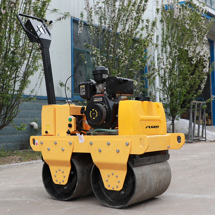 550kg walk behind double drum road roller