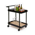Wood and Metal 2-Tier Hotel Serving Trolley for Restaurant and Bar1