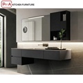 PINAI Black Bathroom Cupboard Cabinet Single Sink Mirror Cabinets and Vanities1