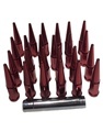 24pcs Red Lock Nut Wheel Accessories - 14x1.5 Lug Nuts with One Key1