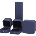 Hanhong Großhandel Custom Logo Luxus Blau PU Leder Schmuck Verpackung Box Halskette Armband Ohrringe Ring Schmuck Box1