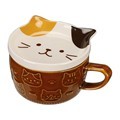 Cute Cat Lidded Mug - Creative 3D Cartoon Japanese-Style Ceramic Cup1