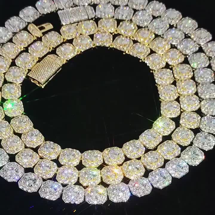 Joyería de lujo mujer para hombres circón cúbico cadena cuadrada de diamantes brazalete tenis tenis cadena manual de azúcar pulsera de azúcar1