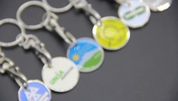 Trolley coin keychains