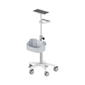 Economy Adjustable Roll Stand with Medical Trolley and Optional Updated Plastic Basket1